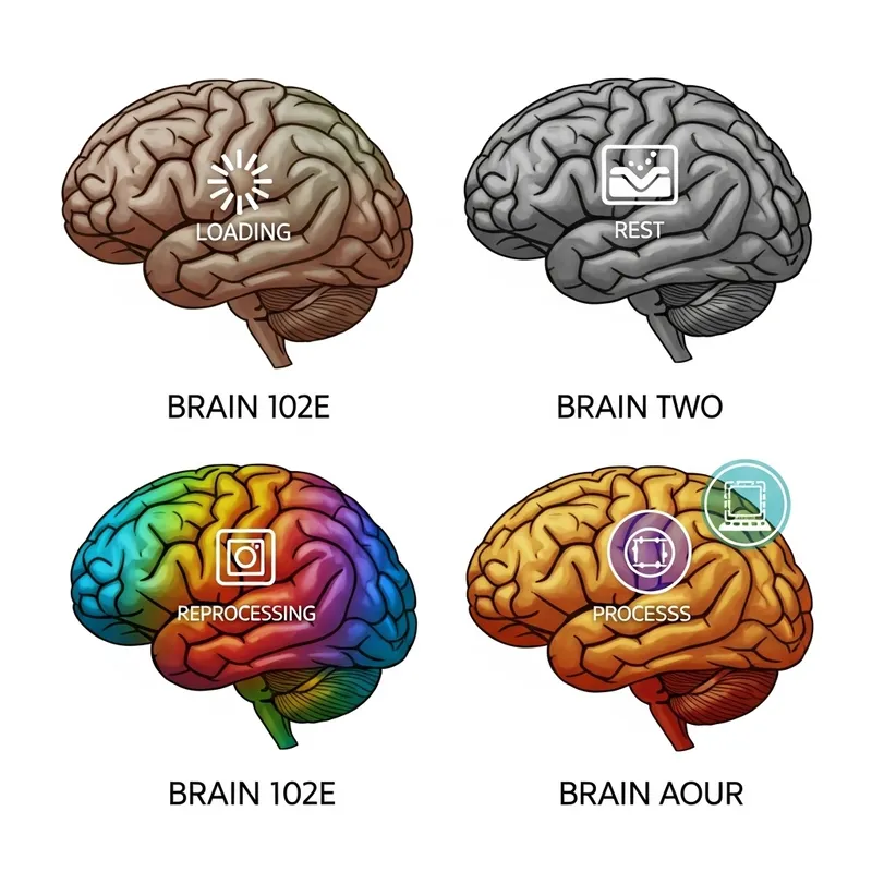 Four Distinct Brains: Loading, Rest, Reprocessing & Processes