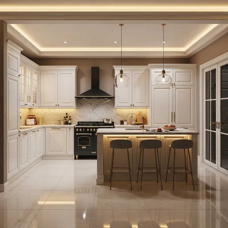 Stylish Open L-Shaped Kitchen Design Ideas