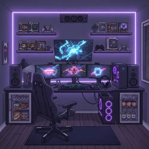 Modern Video Gamer's Room: Ultimate Gaming Setup & Decor