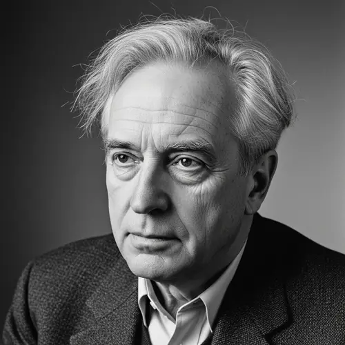 Male Physicist with Tousled Grey Hair - Vintage Portrait