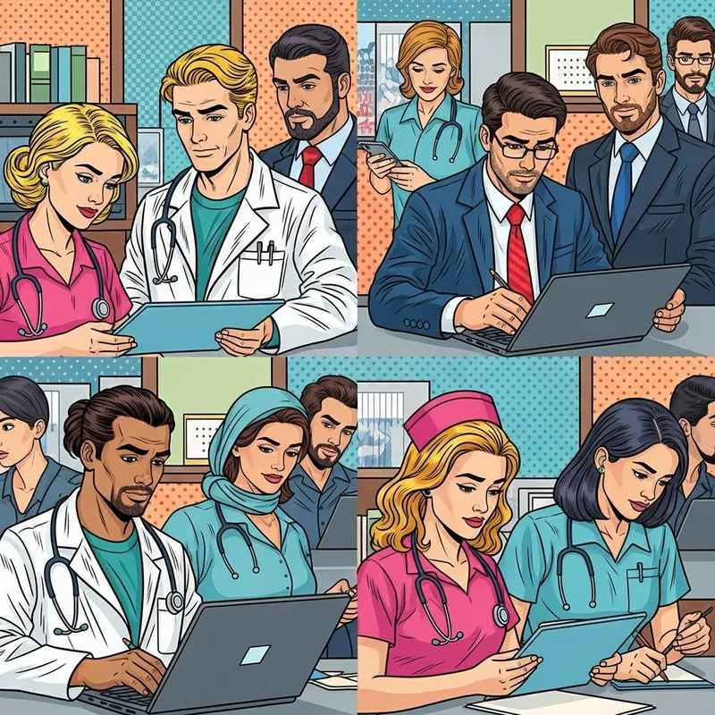 Gender Equality in Diverse Workplace Pop Art