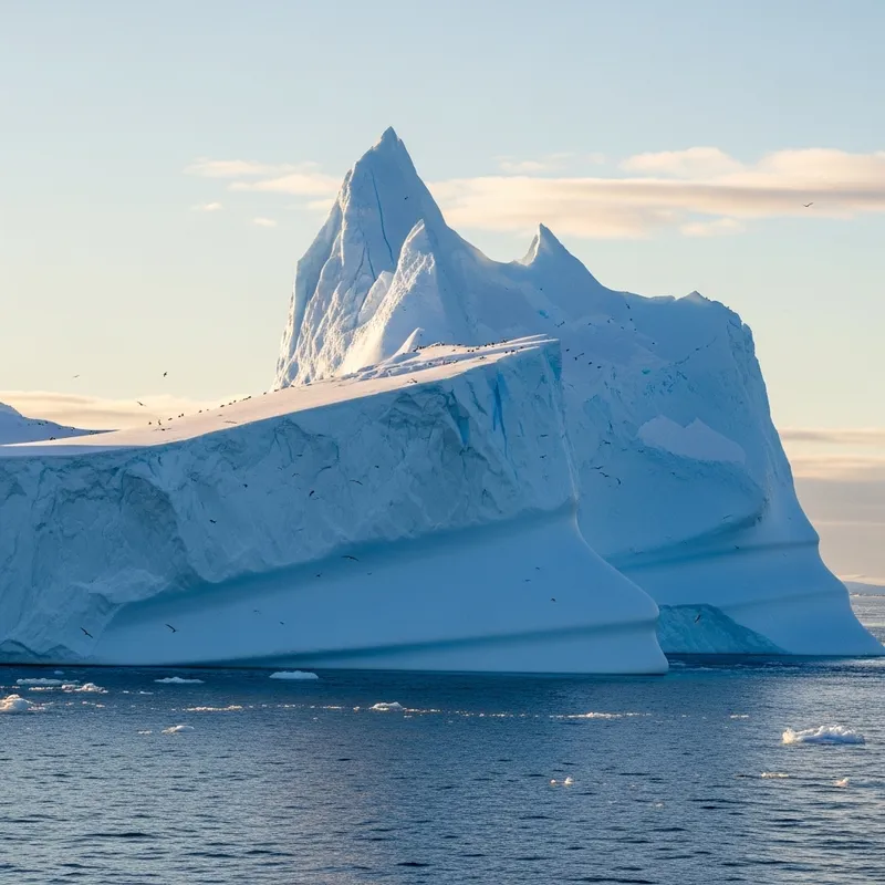 Majestic Iceberg in Sunset: Nature's Frozen Beauty