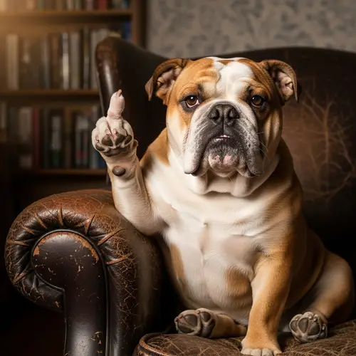 Rude Bulldog Gesture | Funny Dog Meme