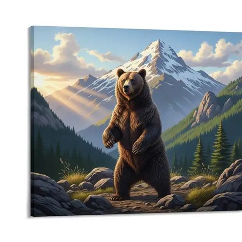 Majestic Bear in Rugged Mountain Landscape