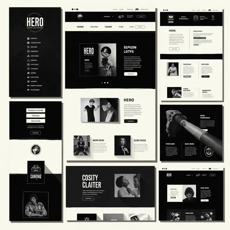 Vintage Black-and-White Poster Website Design