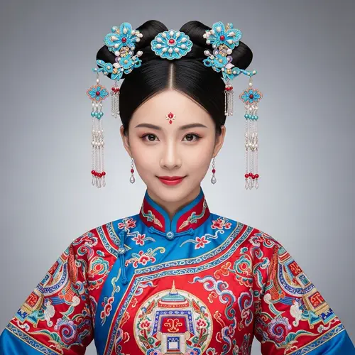 Elegant Chinese Girl in Traditional Costume