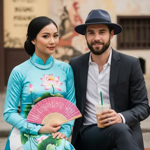 Hương and Minh - Vietnamese Ao Dai and Stylish Suit