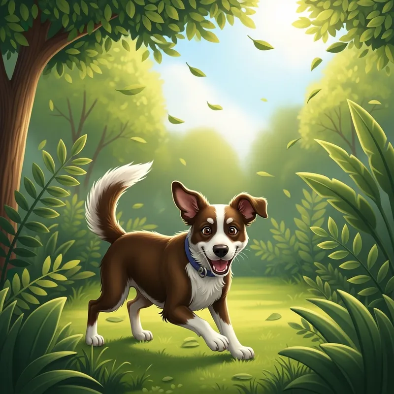 Playful Dog Enjoying Sunny Day