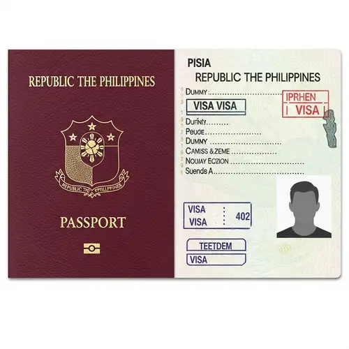 Philippines Passport: Golden Emblem Cover & Visa Markings