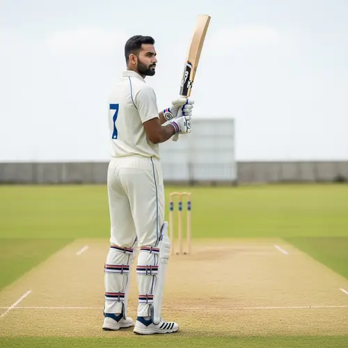 Dhoni: Tall Athlete in White Cricket Uniform | Number Seven