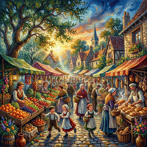 Village Market at Dawn: A Vibrant Community Experience