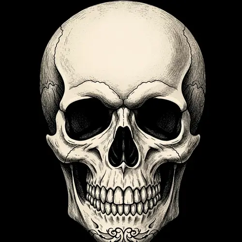 Artistic Calavera Skull - Complex Interplay of Light and Shadow
