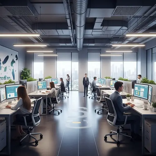 Innovative Office Space with Modern Technology and Collaboration