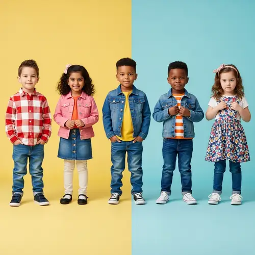 Trendy Fashion Kids | Diverse 5-Year-Olds on Bright Background