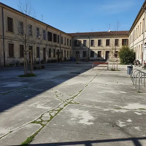 Urban Concrete Space with Long Shadows | Cityscape Scene