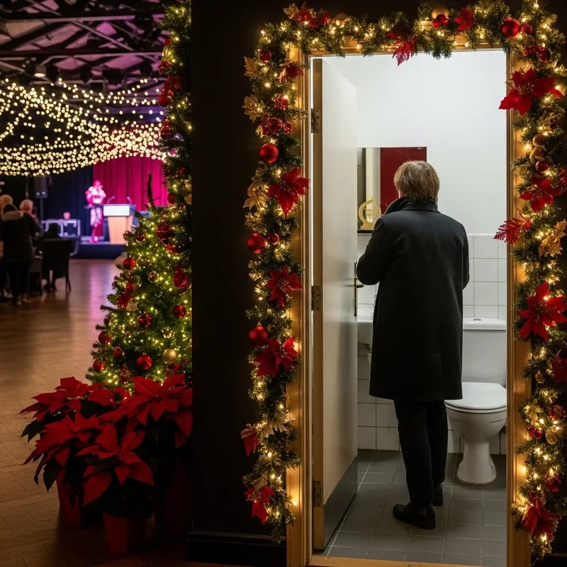 Christmas Award Ceremony Backstage | Festive Bathroom Moment Christmas Award Ceremony Backstage | Festive Bathroom Moment