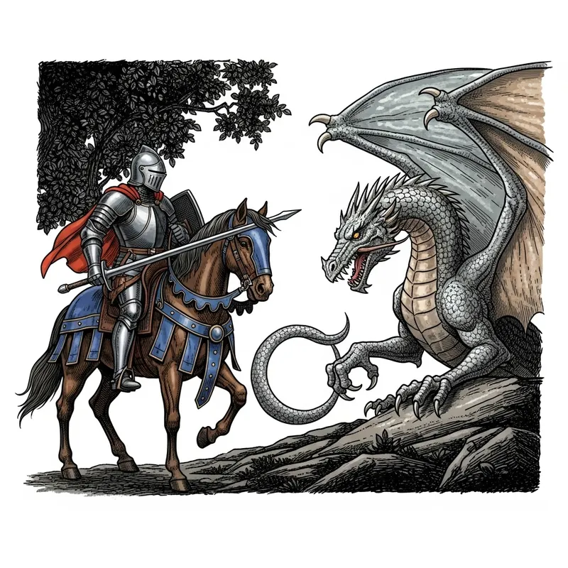 Epic Knight vs Dragon: A Digital Masterpiece