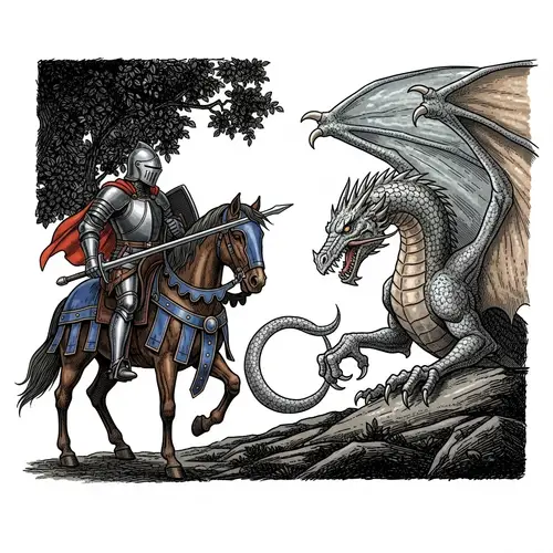 Epic Knight vs Dragon: A Digital Masterpiece