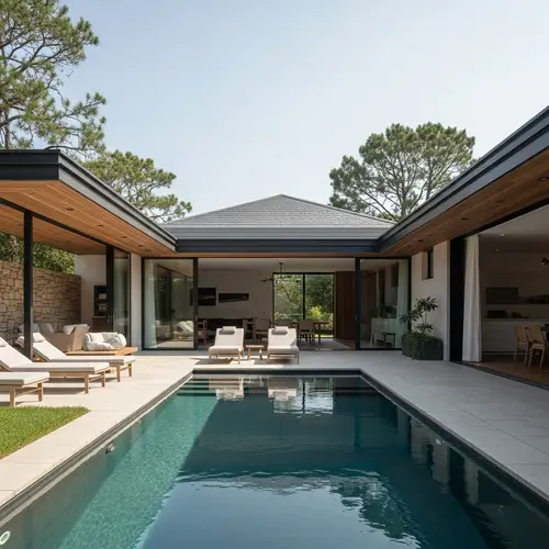 Modern Minimalist Outdoor Pool Area Design
