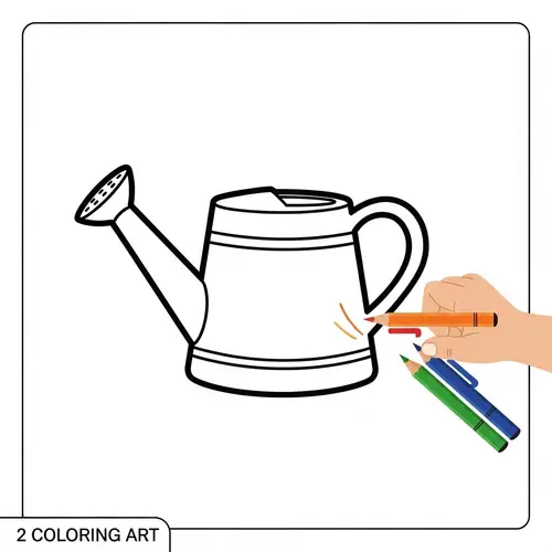 Simple Watering Can Coloring Page for Kids