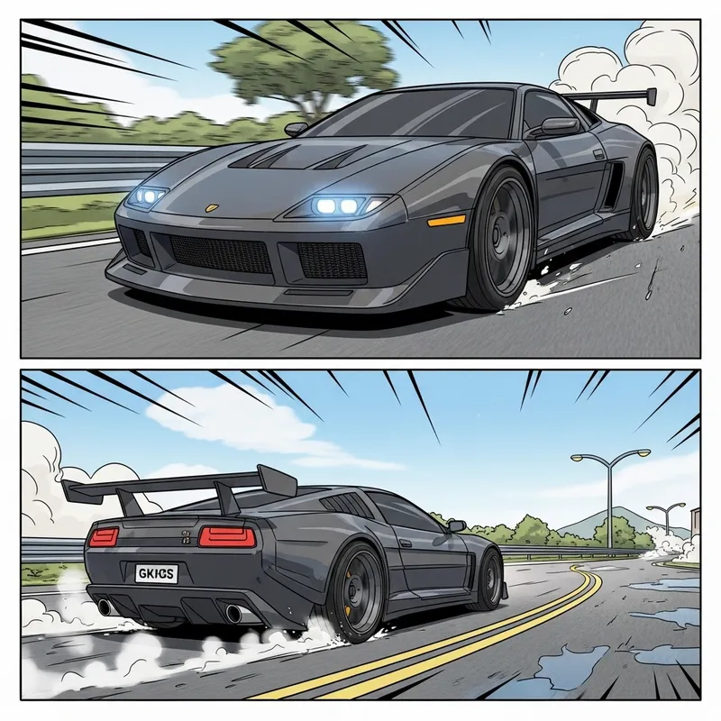 Dynamic Futuristic Car | Vibrant Cartoon Style Art Dynamic Futuristic Car | Vibrant Cartoon Style Art