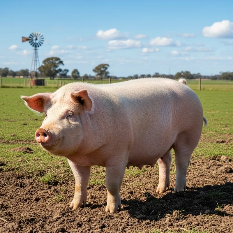 Adorable Piglet Enjoying Sunny Day on Farm