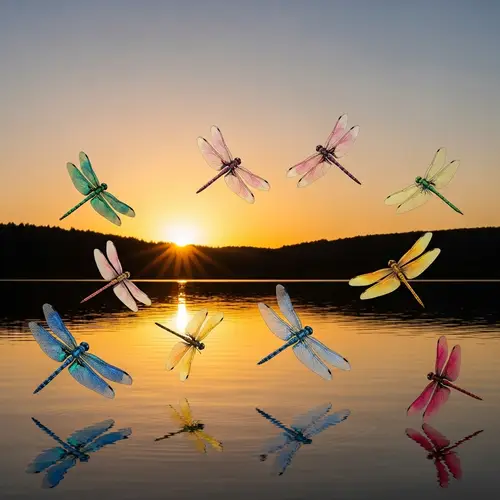 Soul of Women Portrayed by Vibrant Dragonflies in Serene Landscape