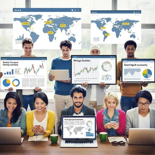 Diverse Students Collaborating on Global Financial Trends