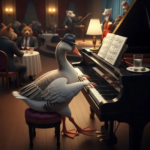Goose Playing Piano - Musical Talent at Its Best