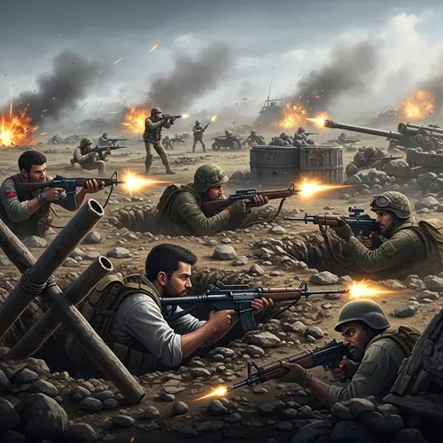 Intense Gunfights in Chaotic War-Torn Battlefield | Survival Video Game Aesthetic