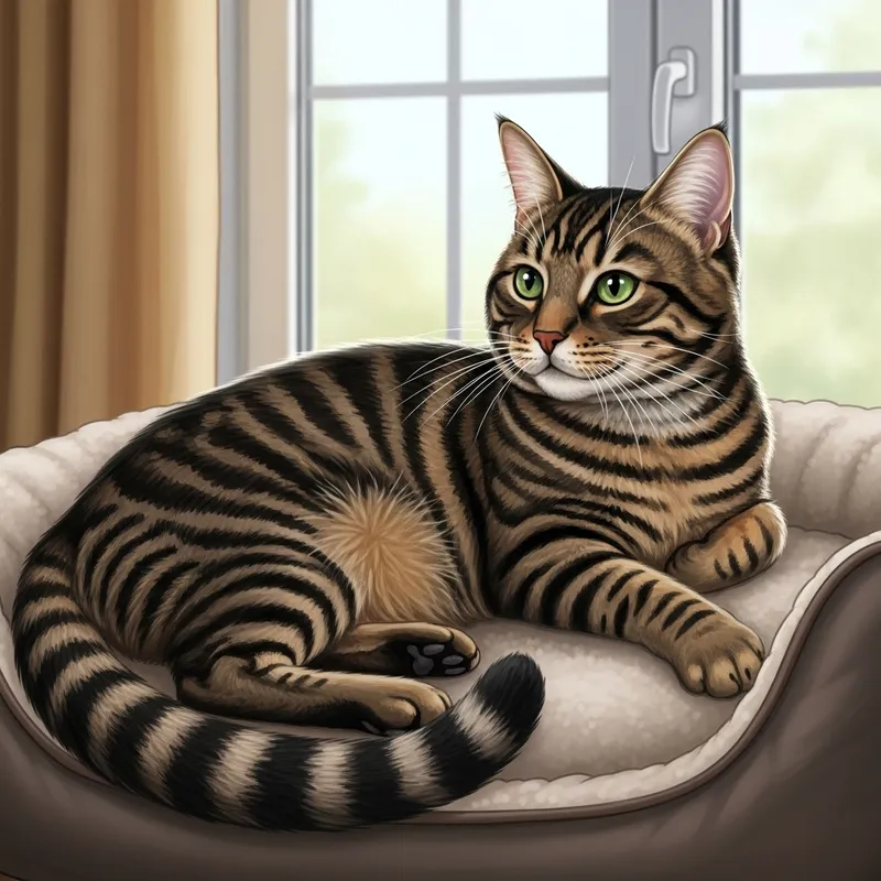 Adorable Tabby Cat Resting by Window