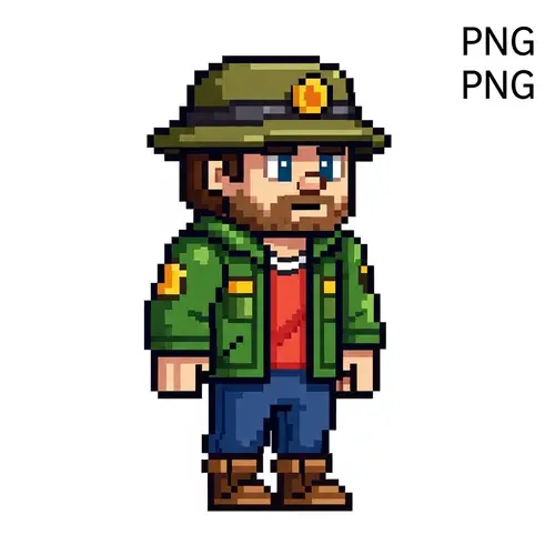 Pixel Art Character for 2D Game Animation | Full PNG Image