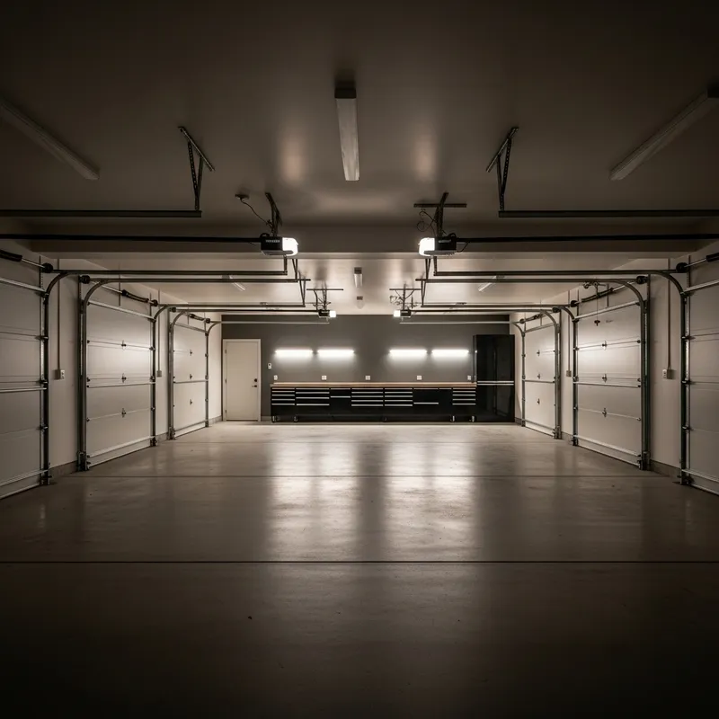 Modern Garage Design Interior | Wide Space & Dramatic Lighting