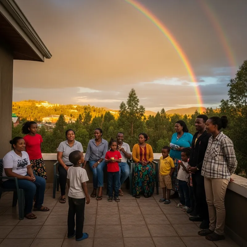 A Celestial Promise: Enchanting Rainbow over Ethiopia