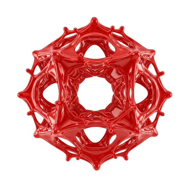 Red Fluid Drop Transforms into Sacred Geometry Shapes