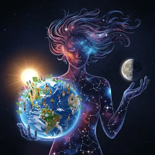 Cosmic Humanoid: Stardust and Earth in Harmony