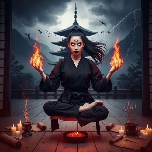 Powerful Levitating Japanese-American Woman: Deity of Destruction