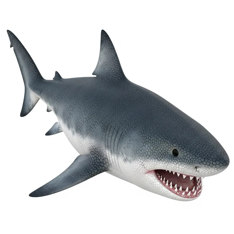 Create a 3D Shark Model: Streamlined Body, Tooth-like Scales & Sharp Teeth