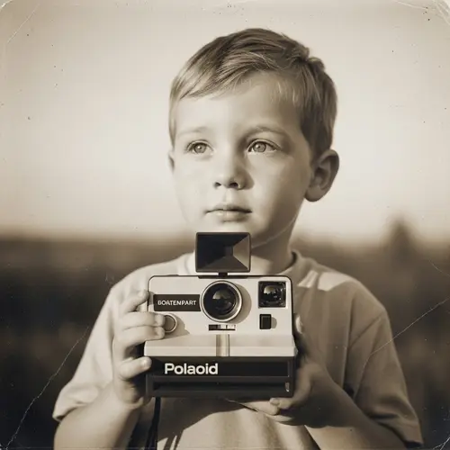 Nostalgic Vintage Portrait of Young Boy in Sepia Tone