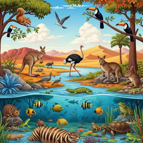 Diverse Wildlife Landscape | Animals in Varied Habitats