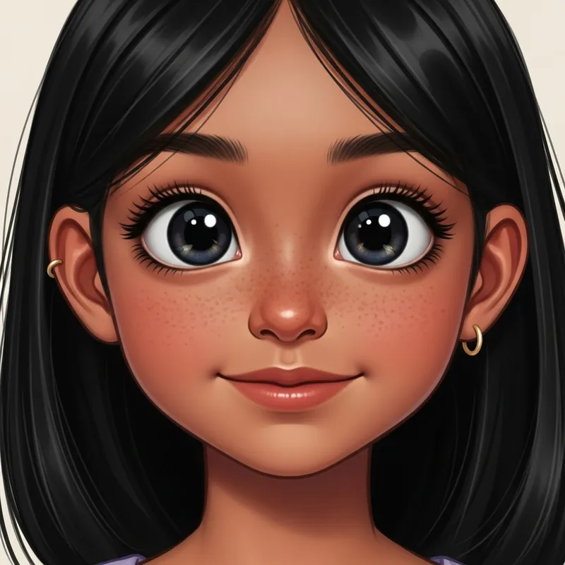 Beautiful Girl with Expressive Eyes | Warm Tanned Skin