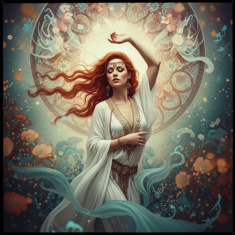 Captivating Moroccan Woman: Enchanting Art Nouveau Portrait