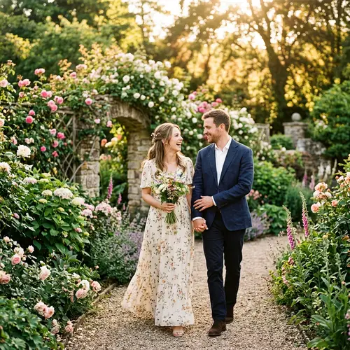 Romantic Pre-Wedding Engagement Photos in Garden