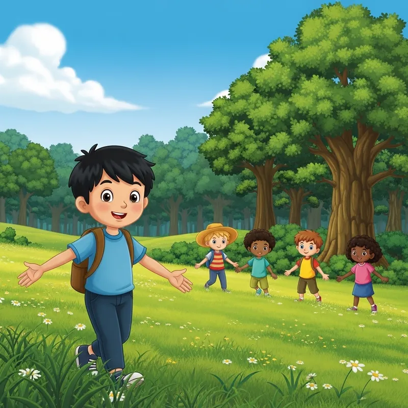 Mateo's Outdoor Adventures in a Peaceful Village