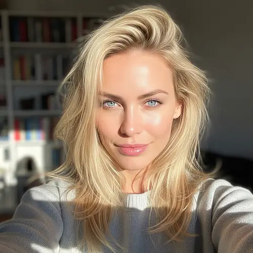 Blond Woman Selfie | Beautiful Blue-Eyed Emily Bloom