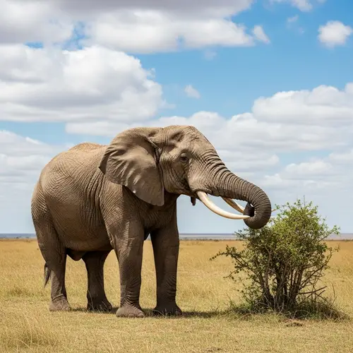 Majestic Elephant in Open Savannah | Wildlife Photography