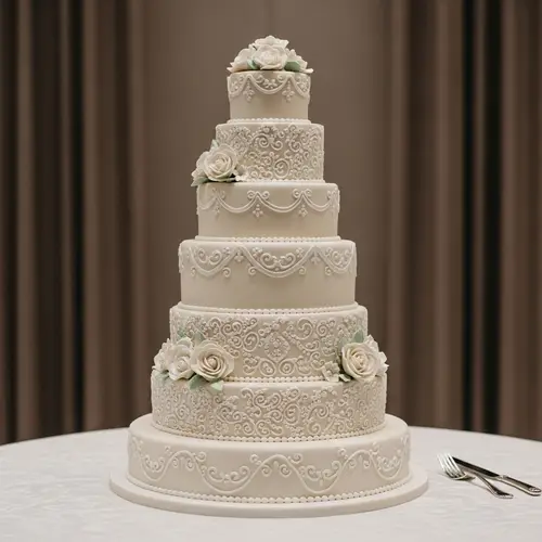 Elegant Wedding Cake with Edible Flowers
