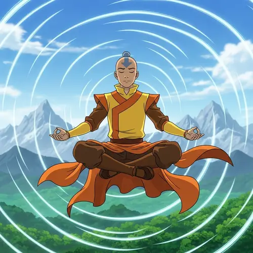 Avatar Airbender Master Levitating - Serene Wind Symphony