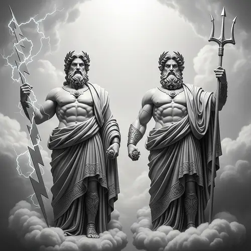 Majestic Zeus and Poseidon: Gods of Power
