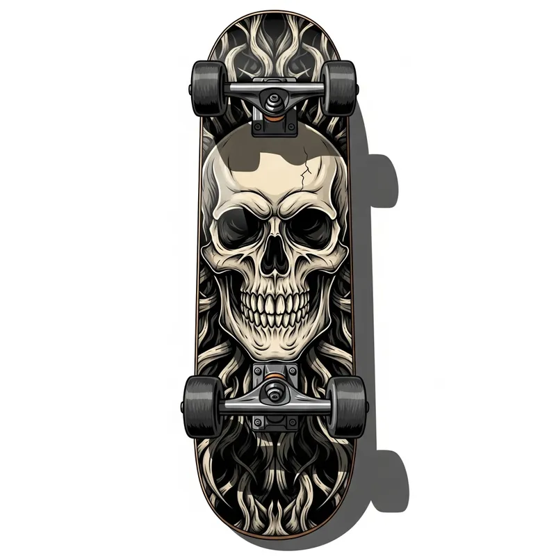 Skull Skateboard Design | Detailed Illustration